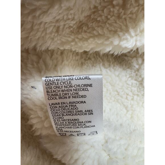 Vtg Original Weatherproof Sherpa Vest Women’s Sz Medium White Cozy Core Hooded - Picture 12 of 12